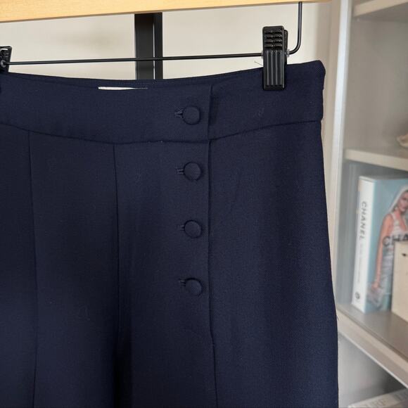 Sezane Navy Straight Leg Pants - Picture 3 of 6